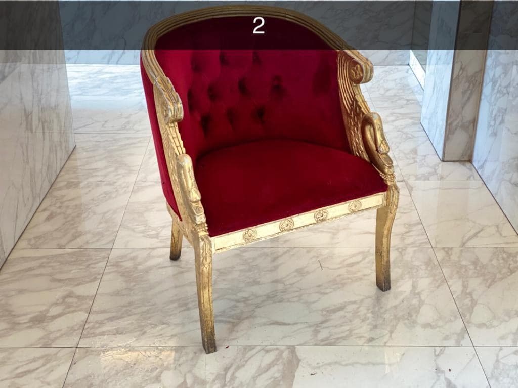 Fauteuil Baroque Rouge/Or
