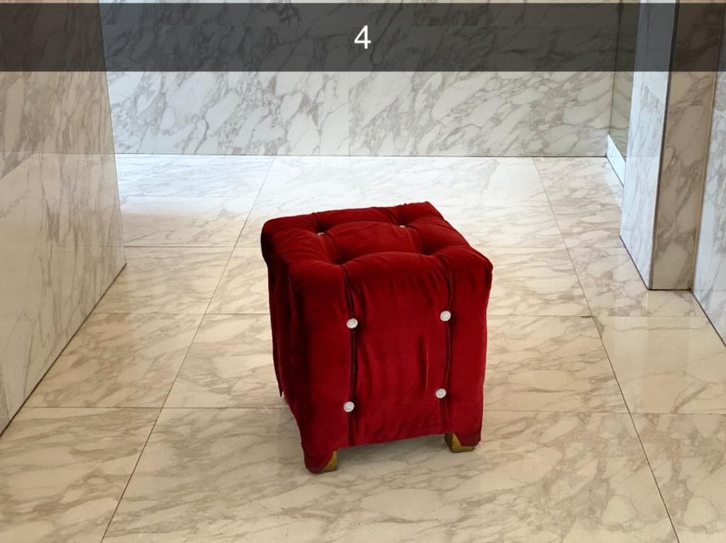 Pouf Baroque Rouge